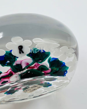 Stunning 1987 Ken Rosenfeld Cabbage Rose Concentric Paperweight