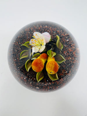 2000 Victor Trabucco Pear Bouquet Paperweight