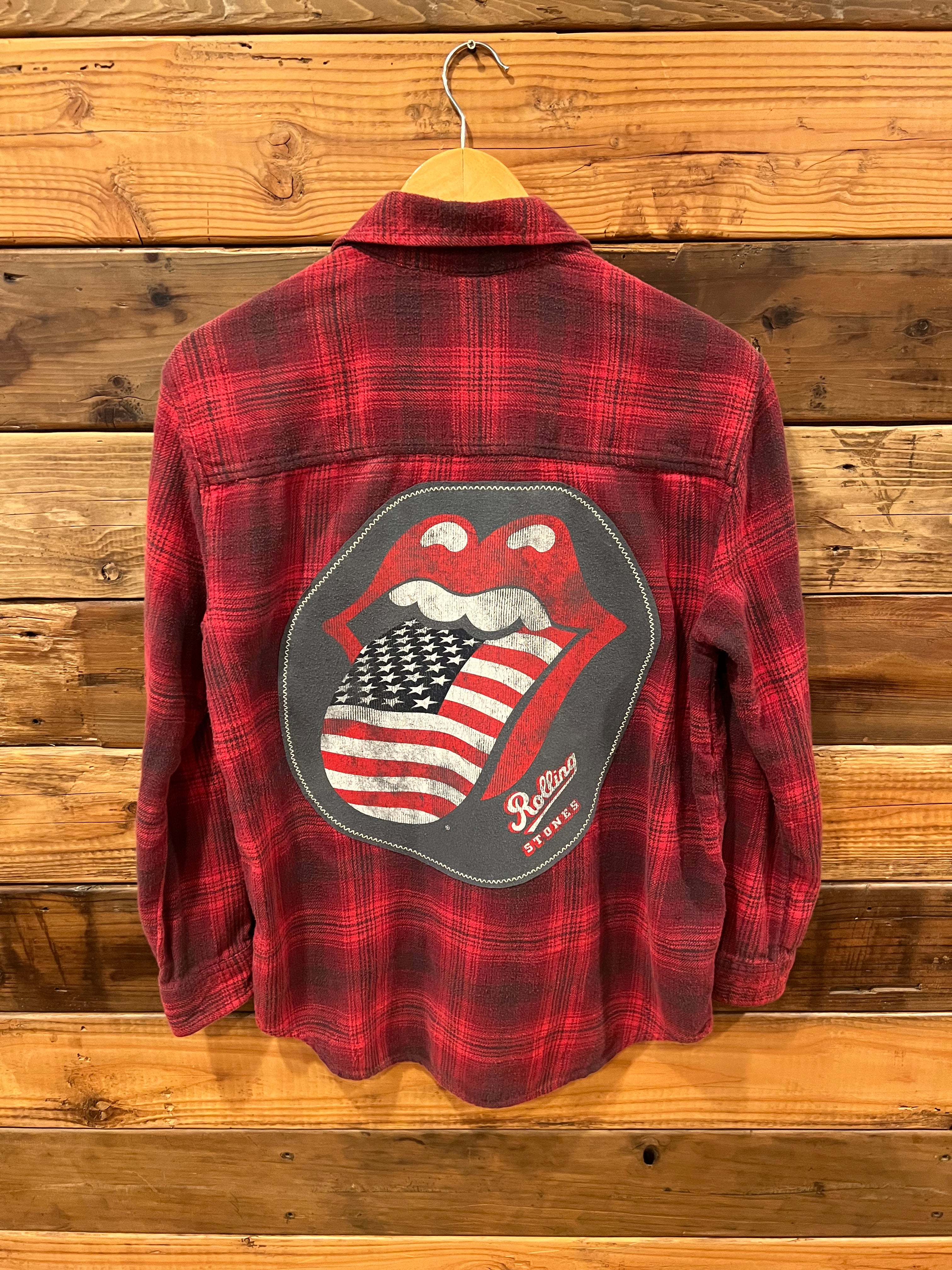 The Rolling Stones American flag American Eagle Outfitters one of a kind MadAndie custom flannel