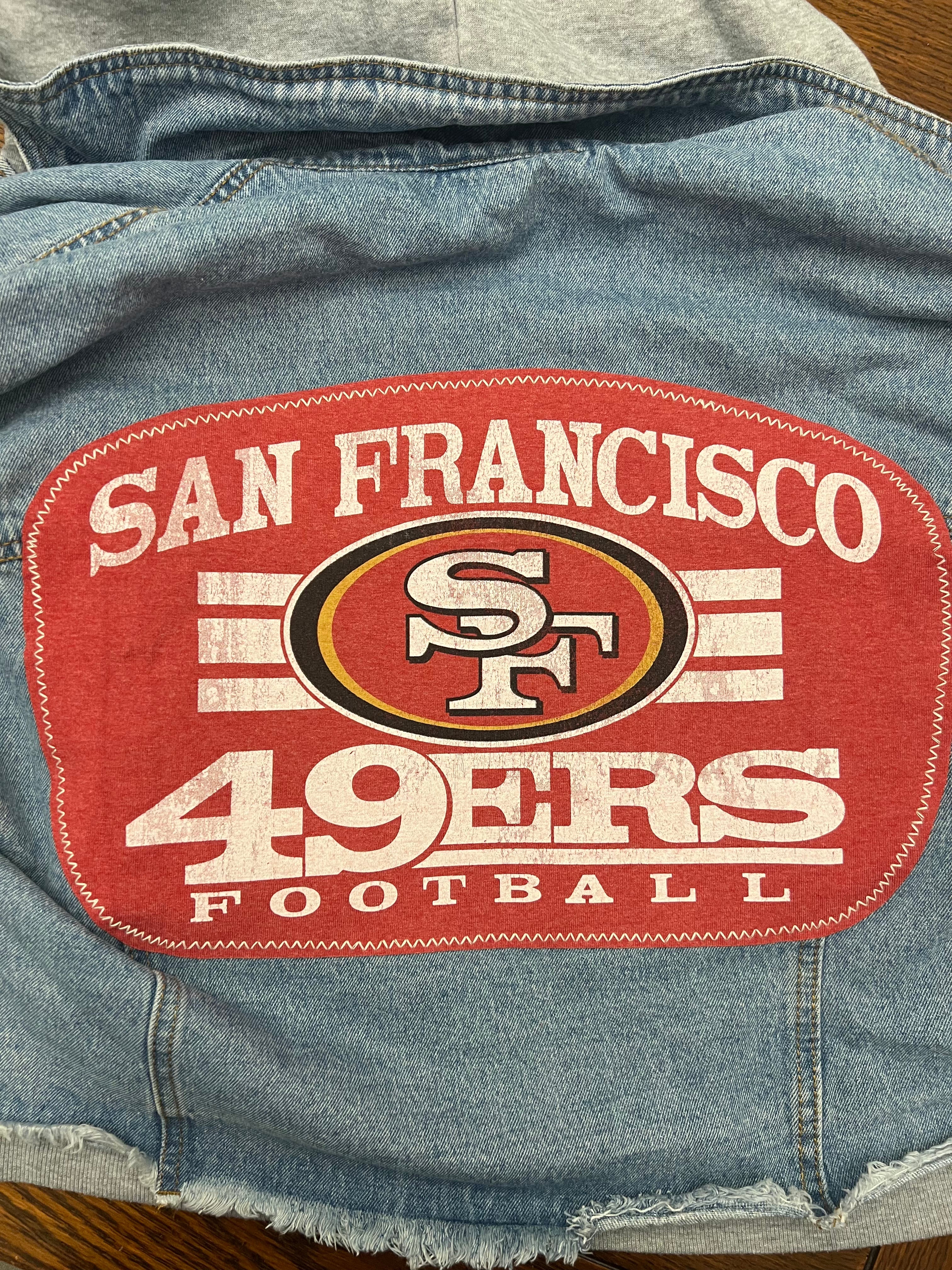San Francisco 49ers One of a Kind Forever 21 custom hoodie jean jacket 