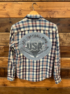 Let Freedom Ring USA 1776 one of a kind American Eagle custom flannel