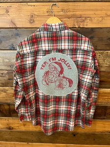 Retro Santa true vintage Cordova one of a kind custom MadAndie flannel