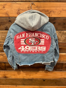 San Francisco 49ers One of a Kind Forever 21 custom hoodie jean jacket 