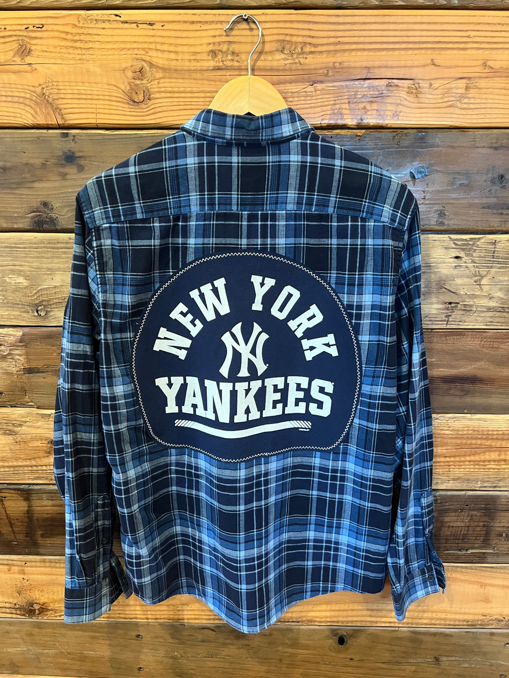 New York Yankees one of a kind custom Slate & Stone plaid shirt