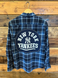 New York Yankees one of a kind custom Slate & Stone plaid shirt