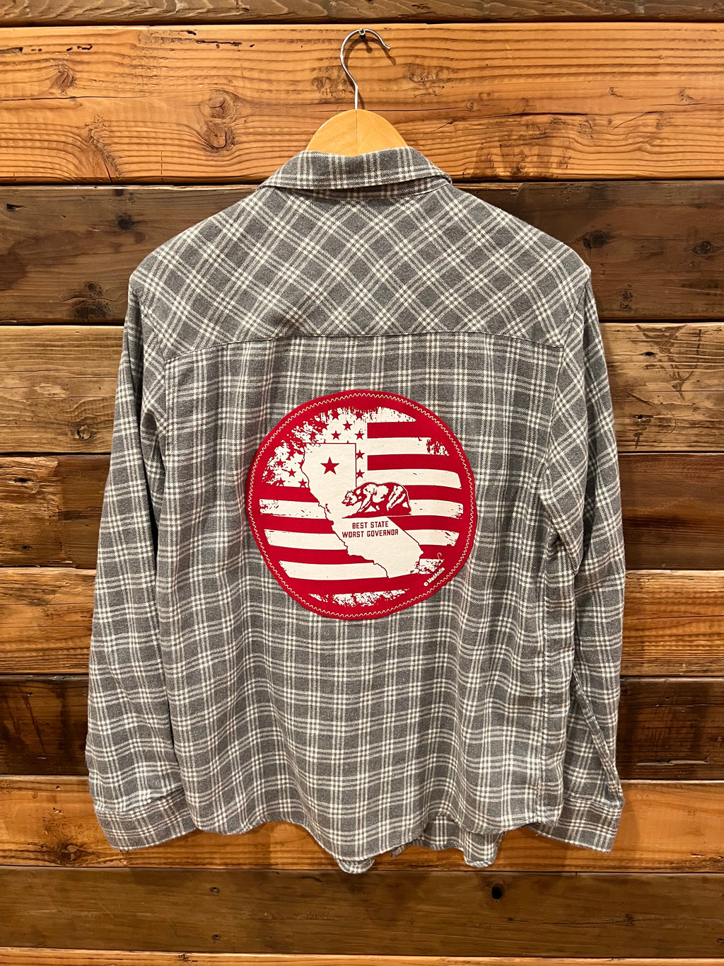 Patriotic California one of a kind RSQ MadAndie custom flannel