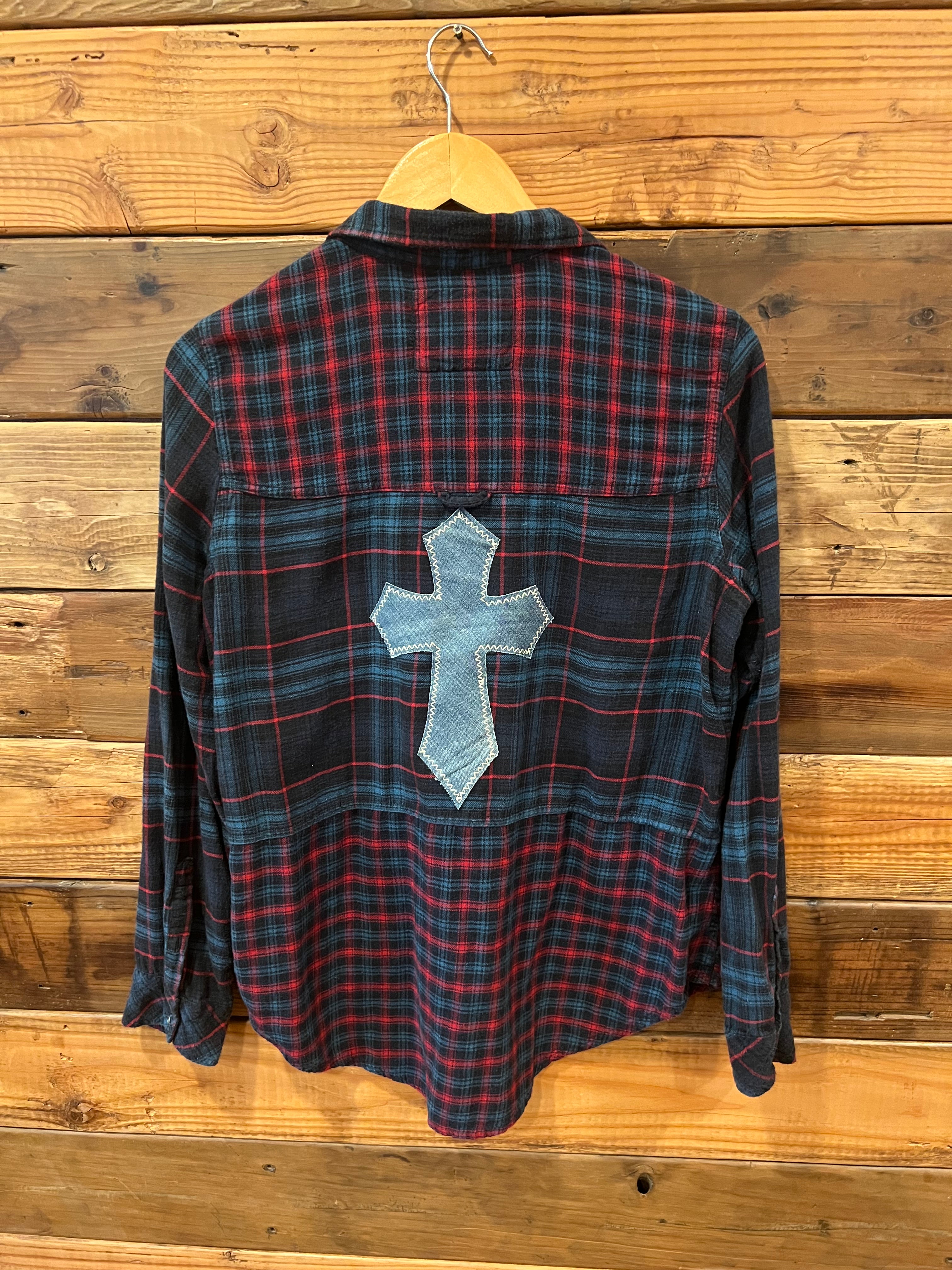 Abercrombie & Fitch soft flannel, one of a kind custom MadAndie cross