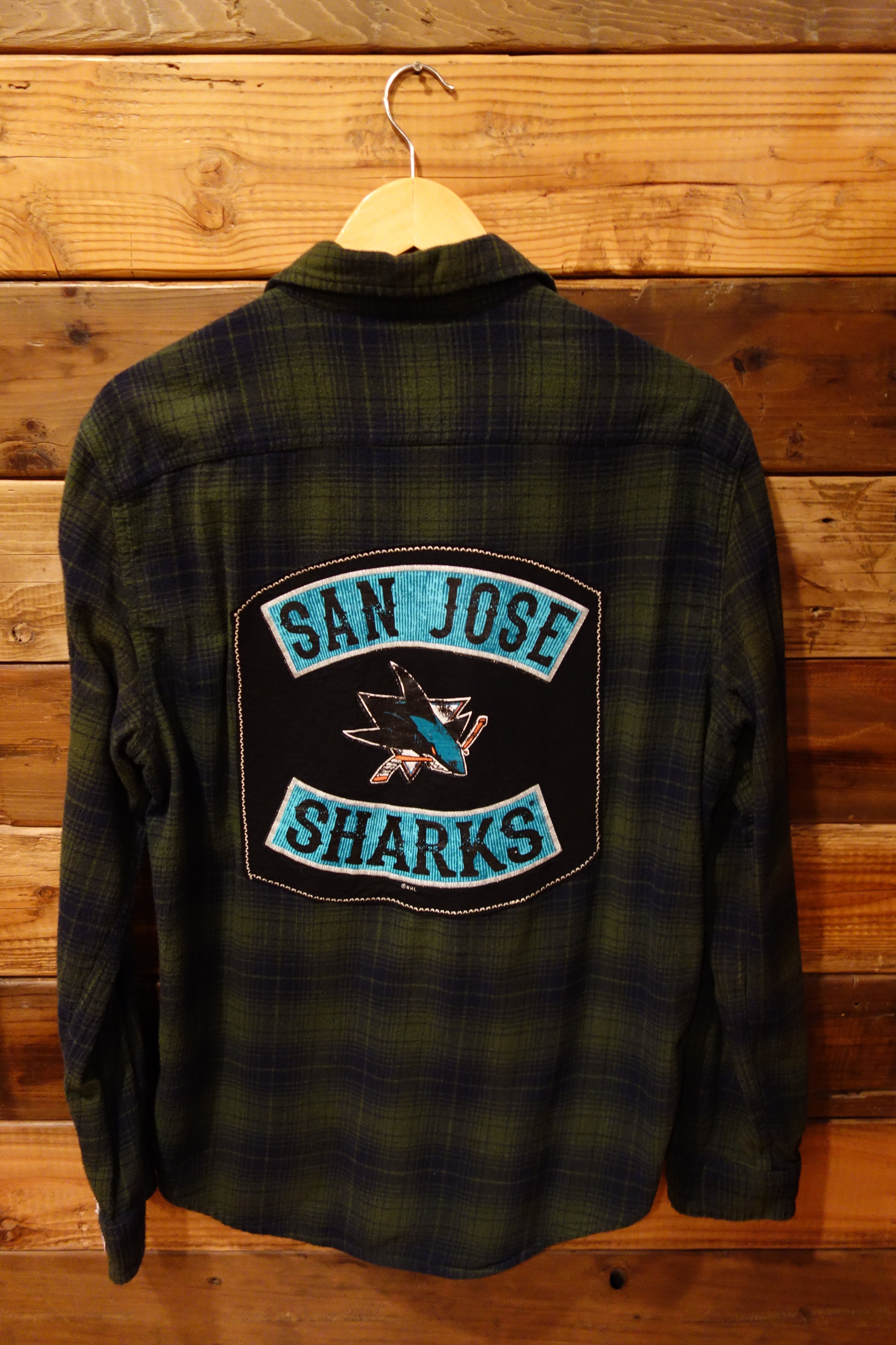 San Jose Sharks one of a kind vontage Sonoma flannel shirt 
