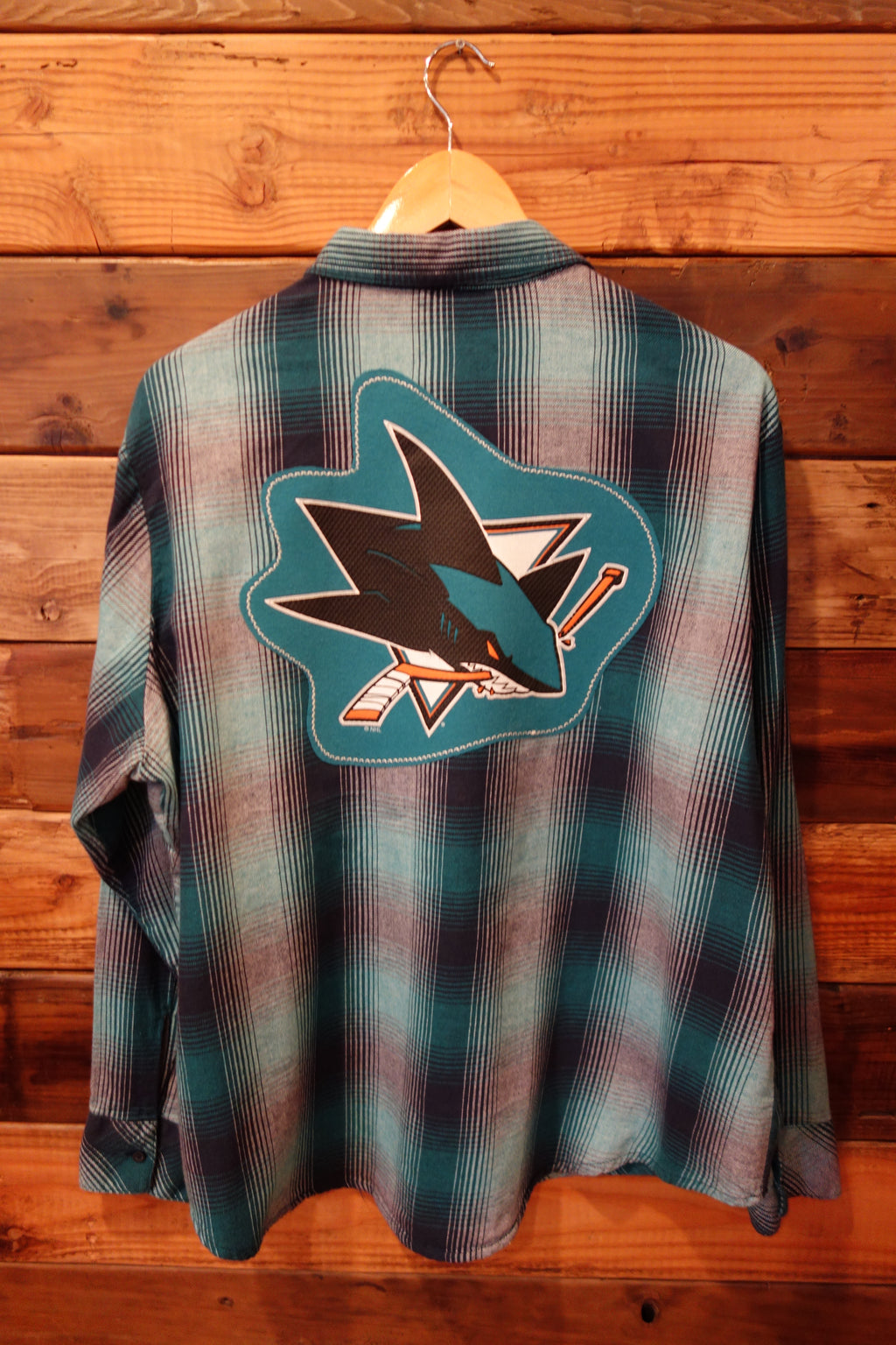 San Jose Sharks one of a kind vintage Lee Riders flannel shirt