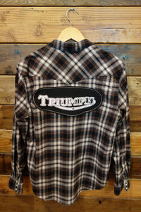 Triumph Motorcycles one of a kind vintage Lucky Brand flannel