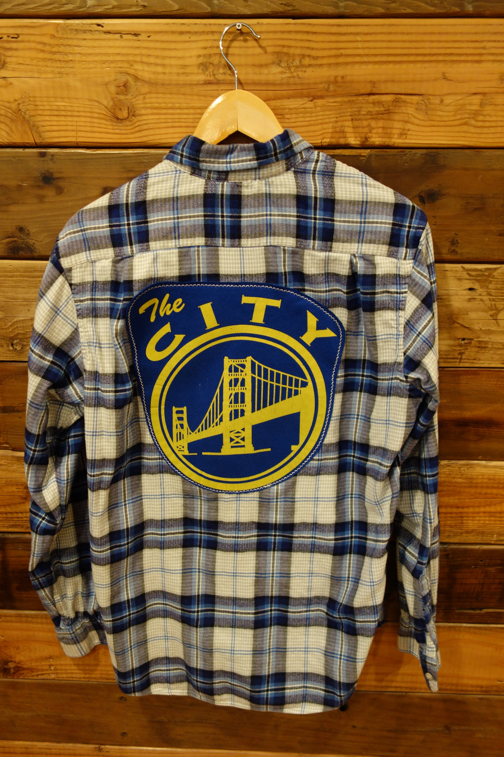 vintage Nautica one of a kind flannel shirt Golden State Warriors The City 