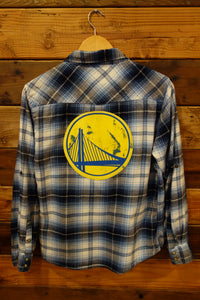 Jach's Girlfriend one of a kind vintage flannel, Golden State Warriors 