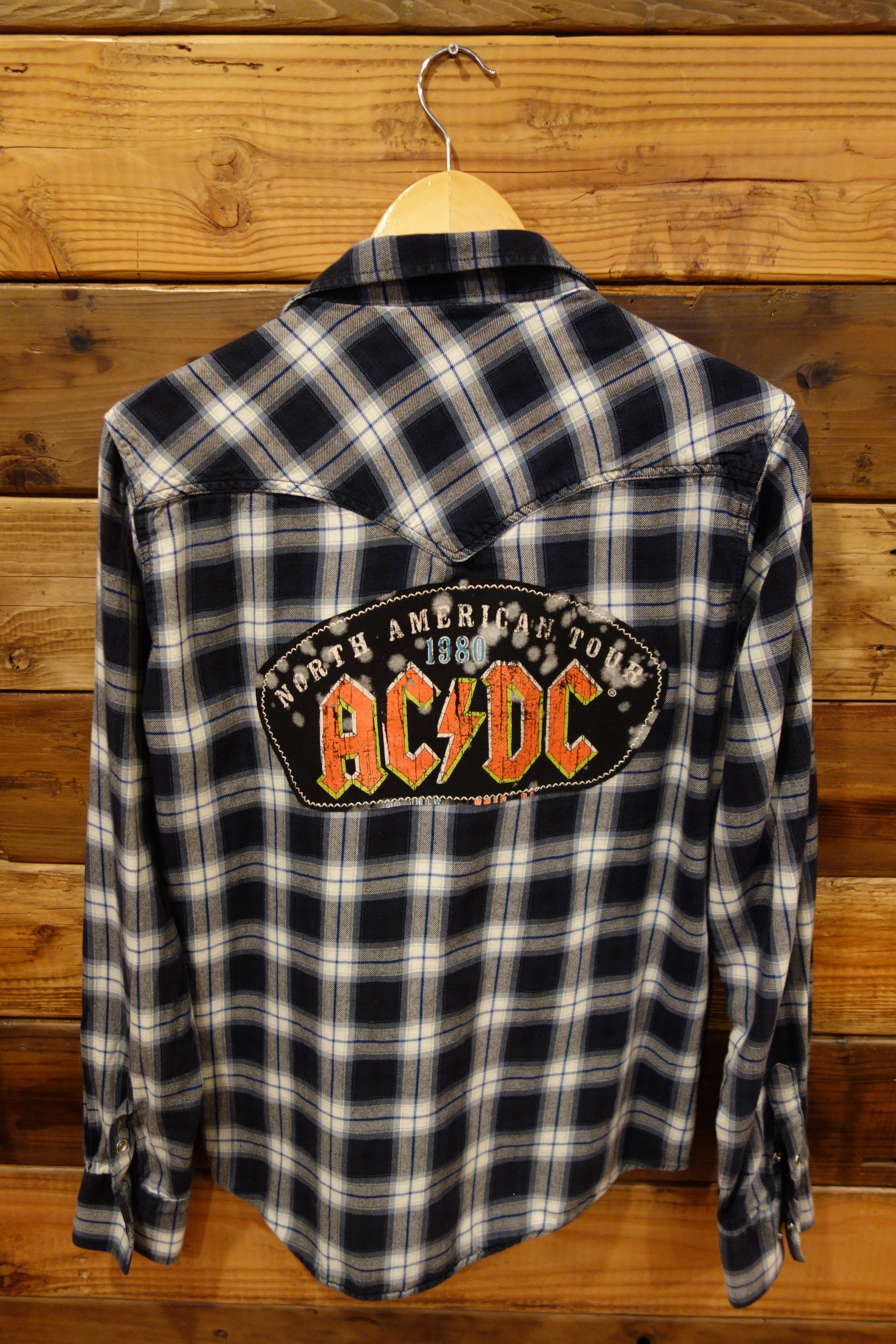 Christian Audigier flannel, one of a kind, AC?DC 1980 concert tee