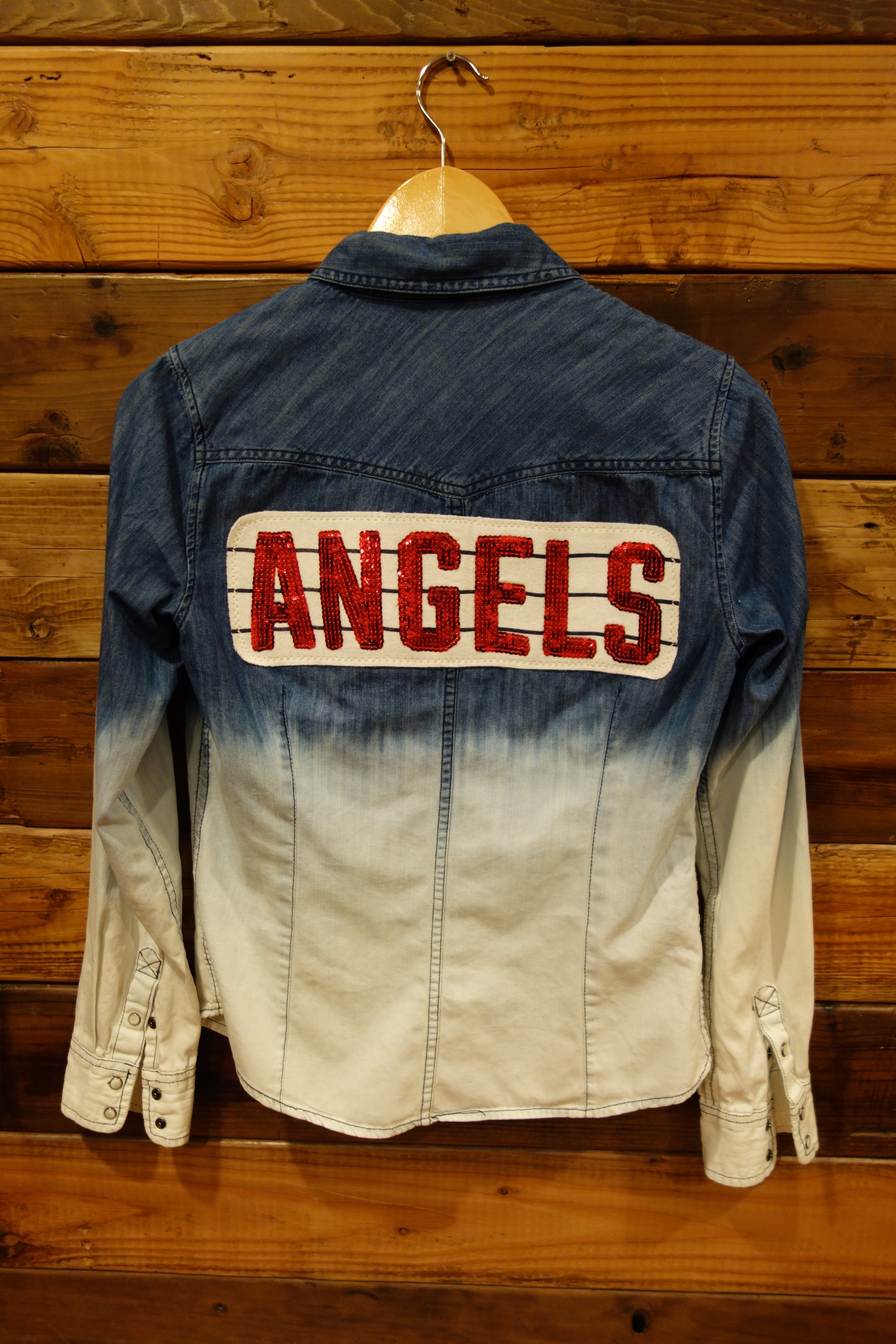 One of a kind, Aeropostale jean shirt, Los Angeles Angels, MLB