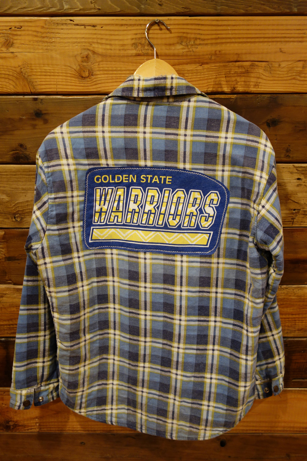 Vintage one of a kind flannel shirt jacket, Golden State Warriors, NBA
