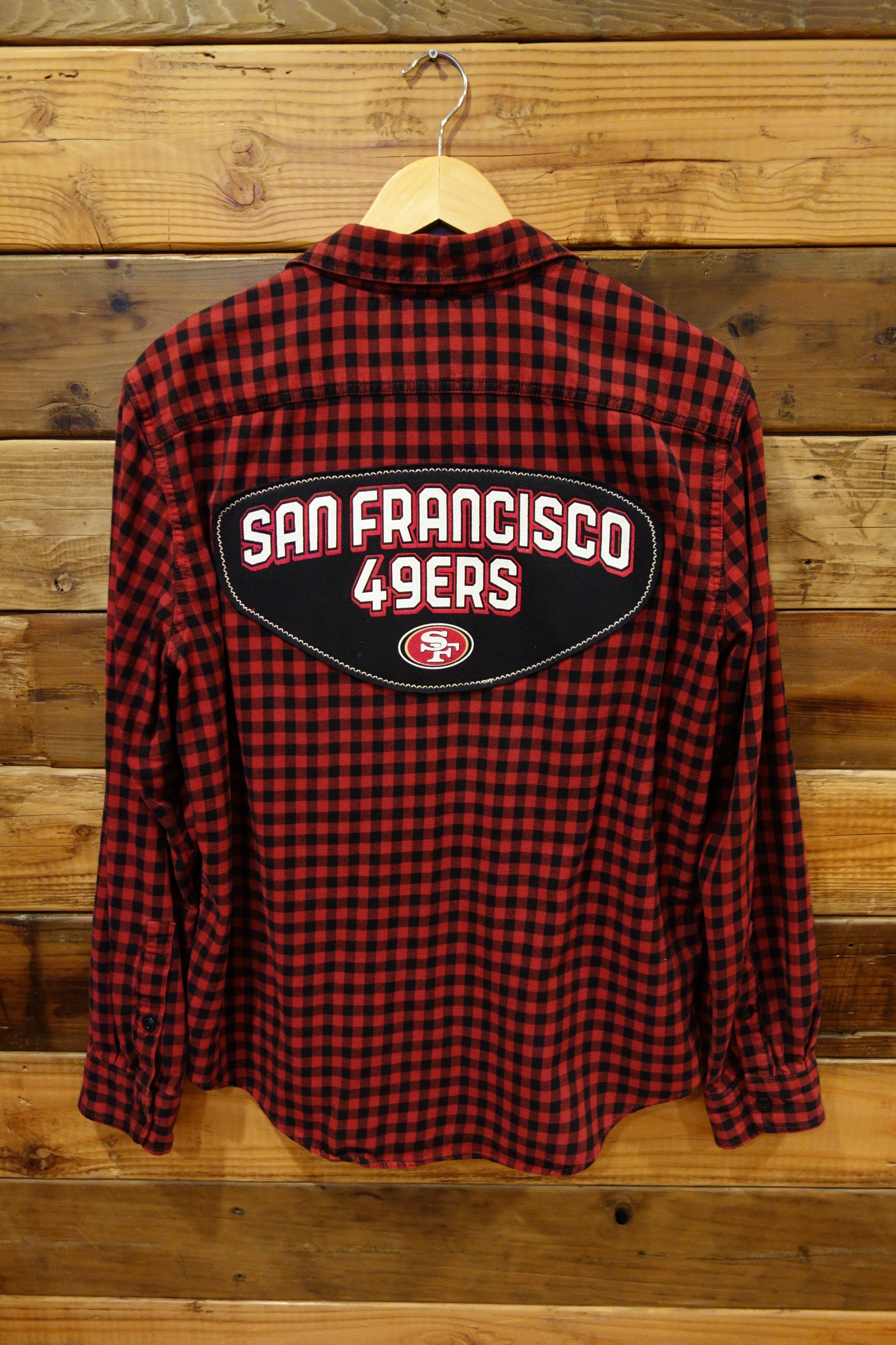 Eddie Bauer one of a kind custom flannel, San Francisco 49ers