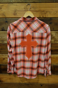 Vintage Gap flannel, one of a kind, cross
