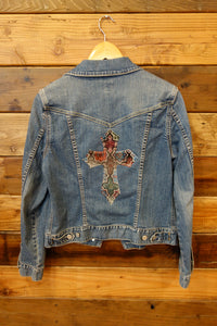 Gap jean jacket, one of a kind, designer cross