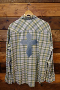 One of a kind vintage Levi's flannel, cross