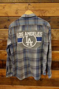 vintage Quiksilver flannel, one of a kind, LA Los Angeles Dodgers