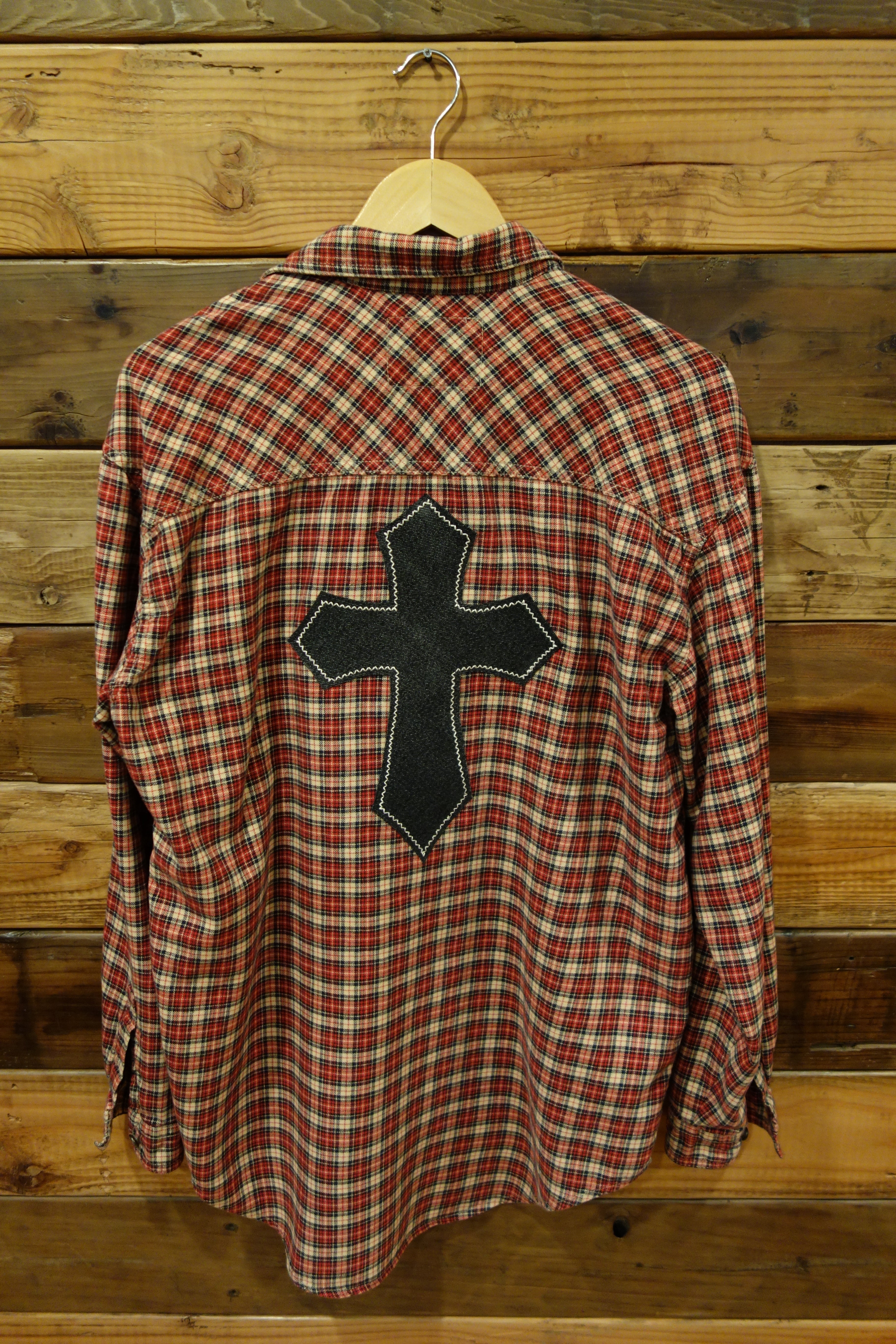 vintage Levi's flannel, one of a kind, cross