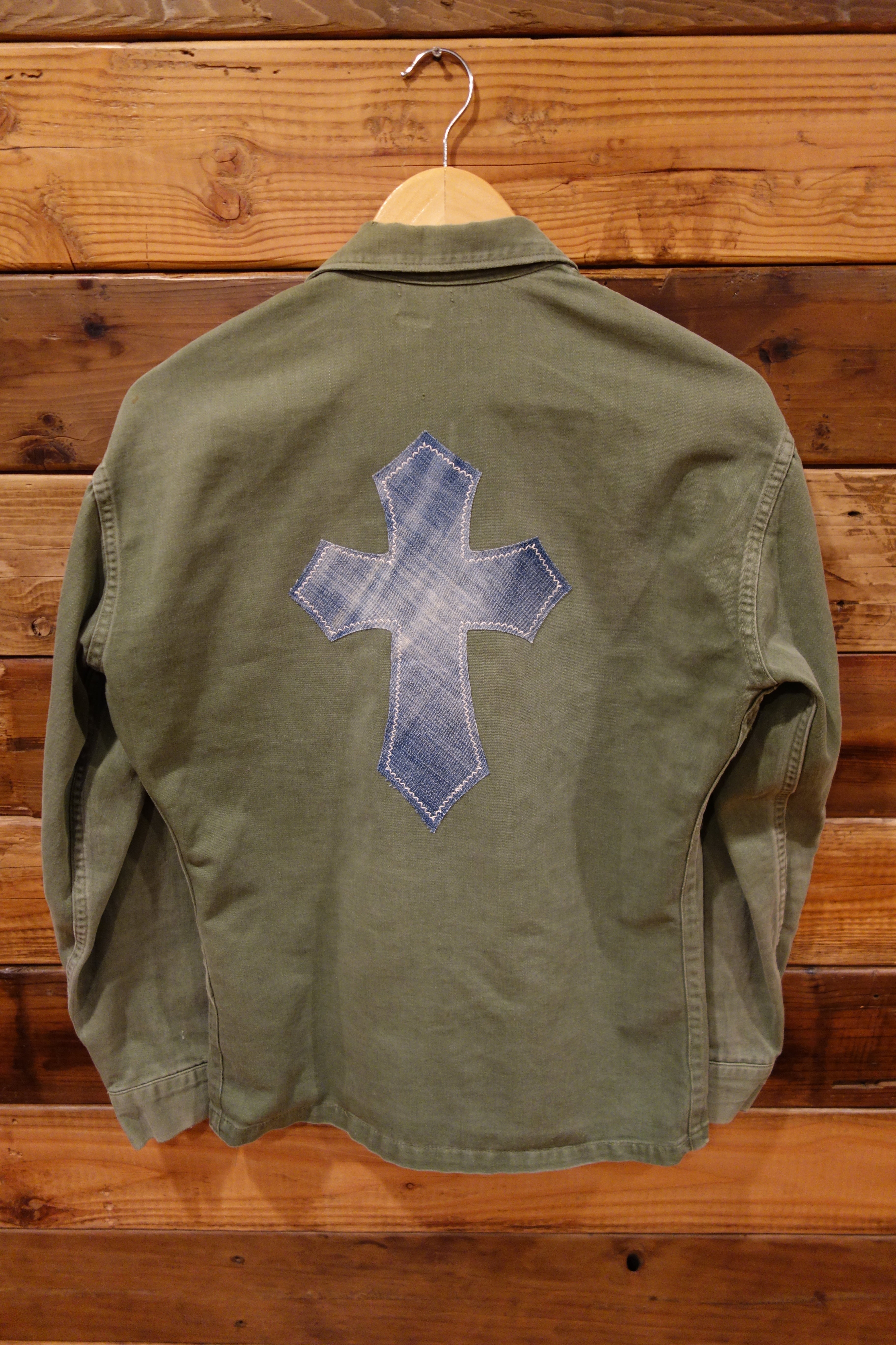 Vintage one of a kind military issue jacket, cross