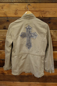 vintage Hilfiger military jacket, one of a kind, cross