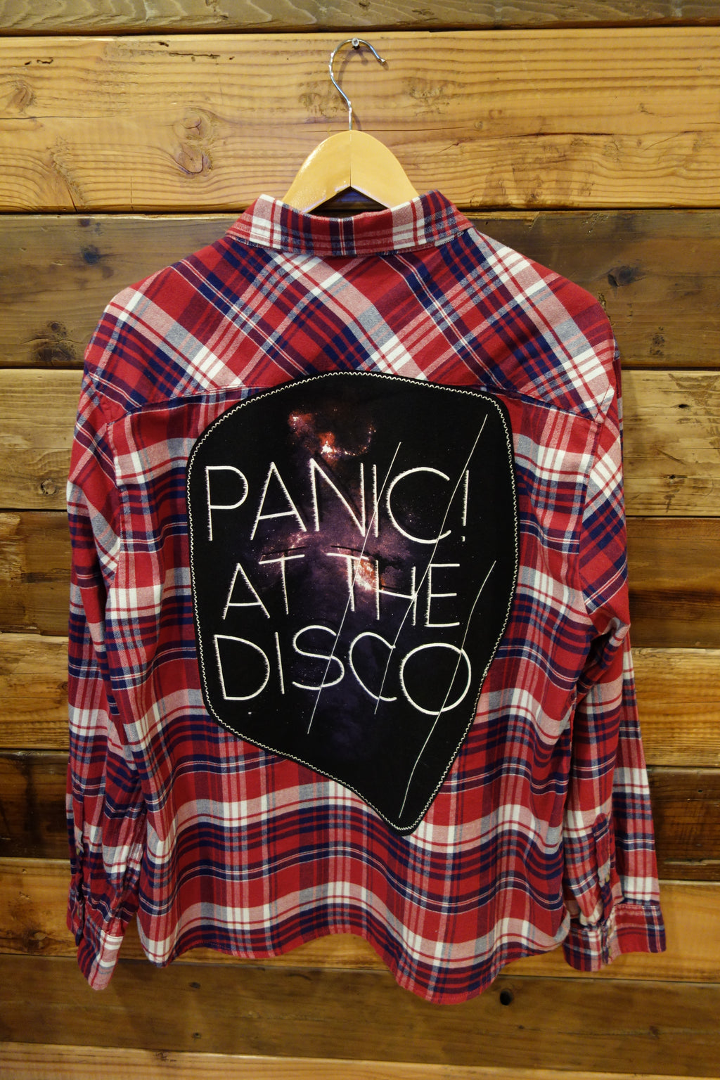 Jachs Girlfriend flannel, one of a kind, music, panic at the disco