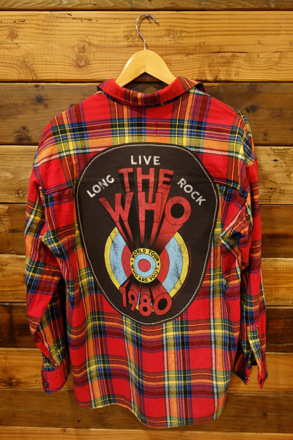Vintage denim flannel, custom, The Who, band tee
