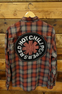 vintage flannel, Red Hot Chili Peppers band tee