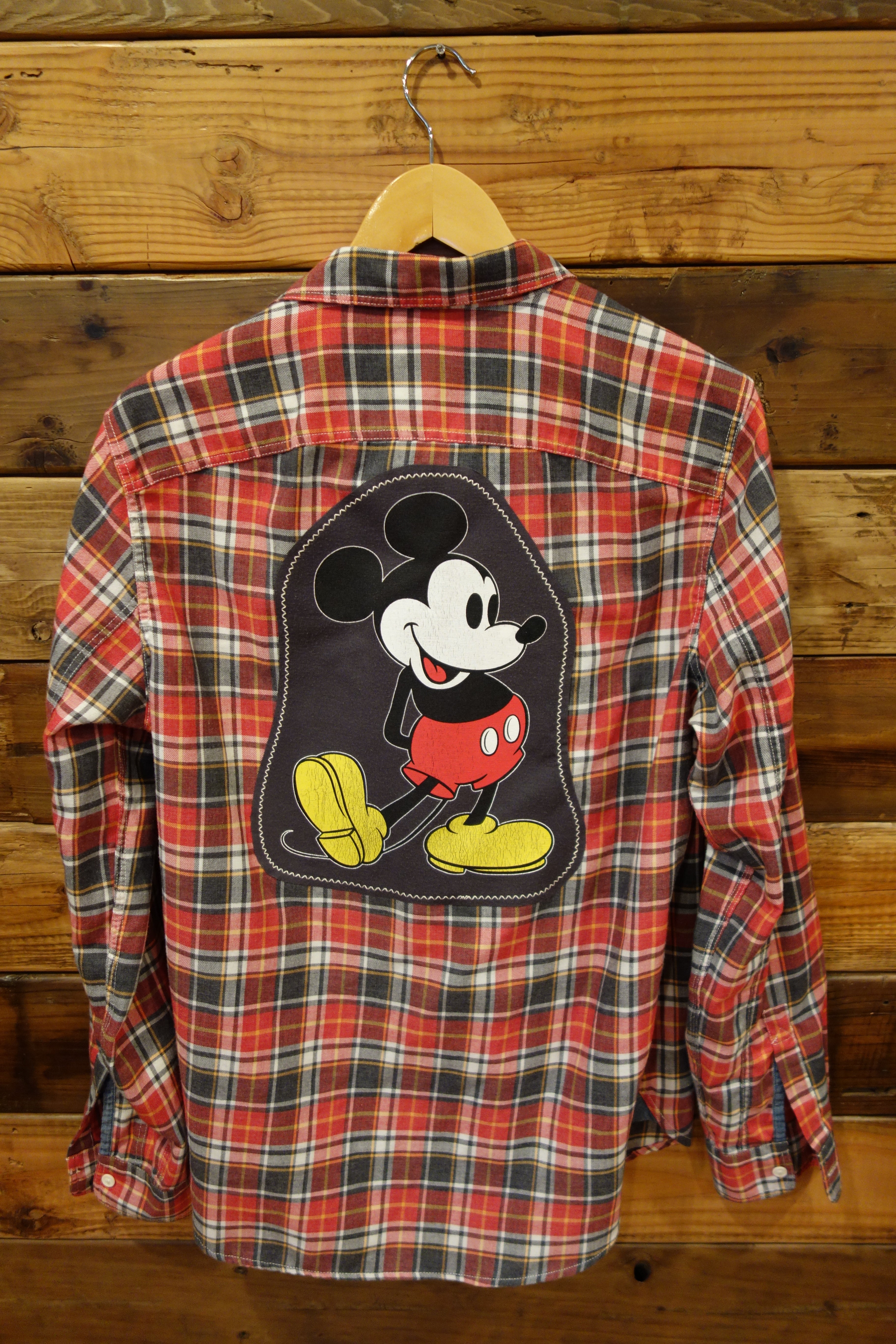Gap vintage plaid shirt, Mickey Mouse tee, Disney