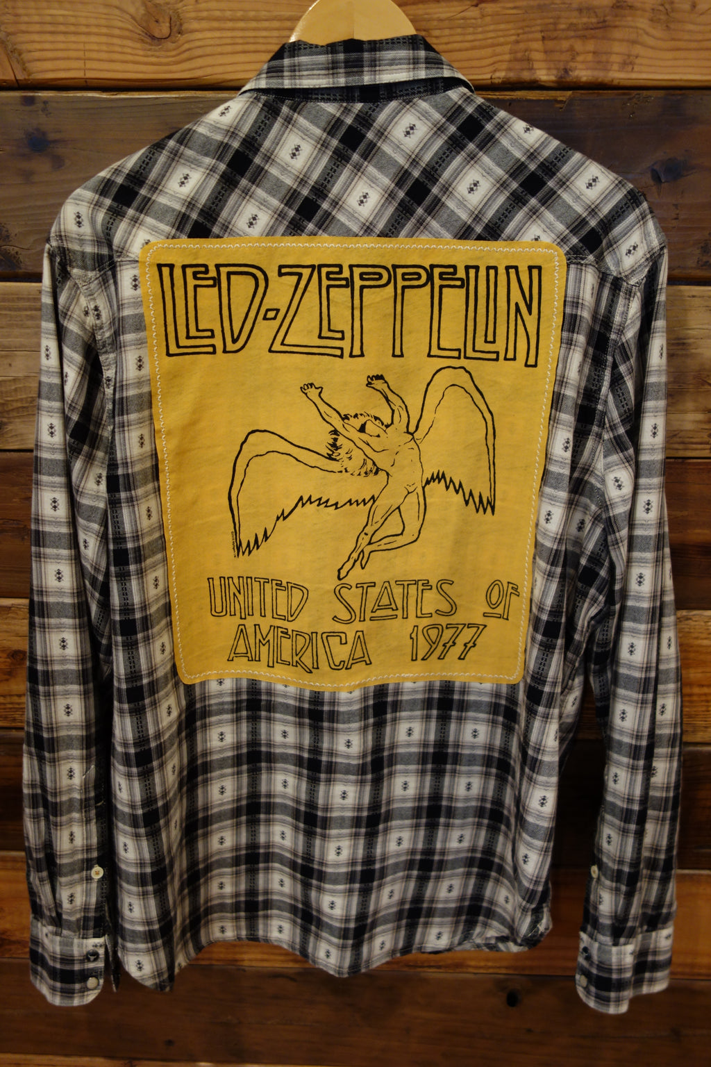 Lucky Brand vintage plaid, Led Zeppelin band tee