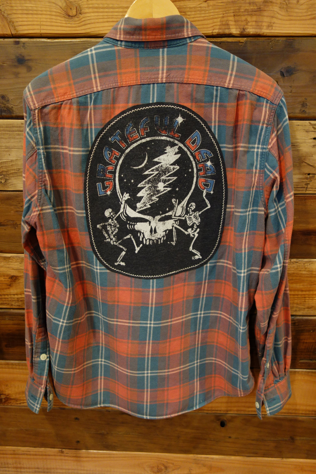 J Crew vintage flannel, Grateful Dead, custom