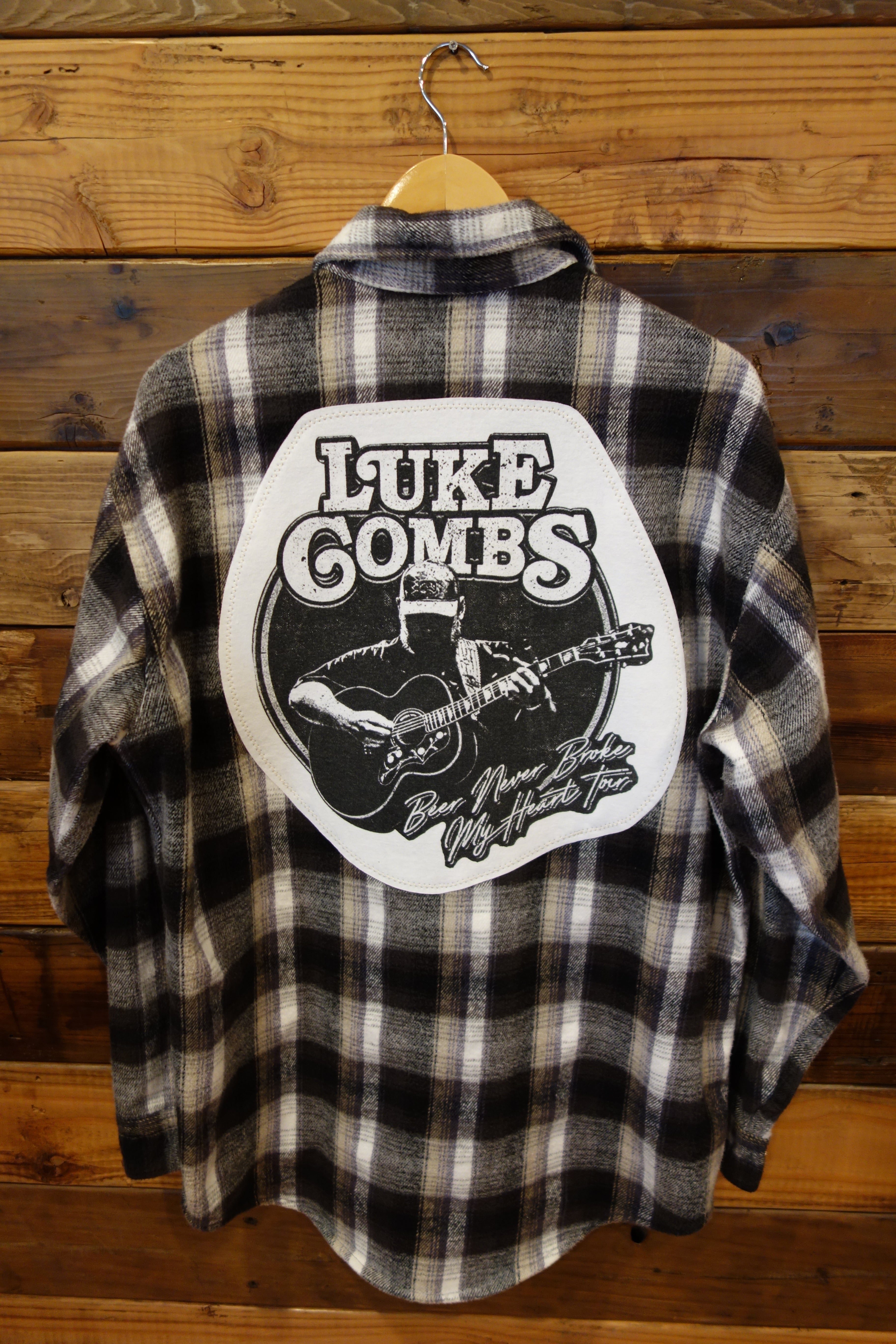 Bic Mac vintage flannel, Luke Combs concert tee
