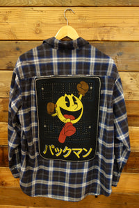 RedHead vintage flannel, custom, Pac-Man tee