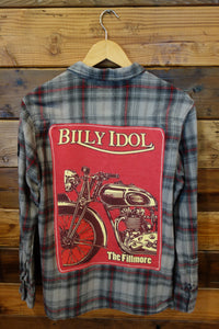 Santa Cruz vintage custom flannel, Billy Idol tee
