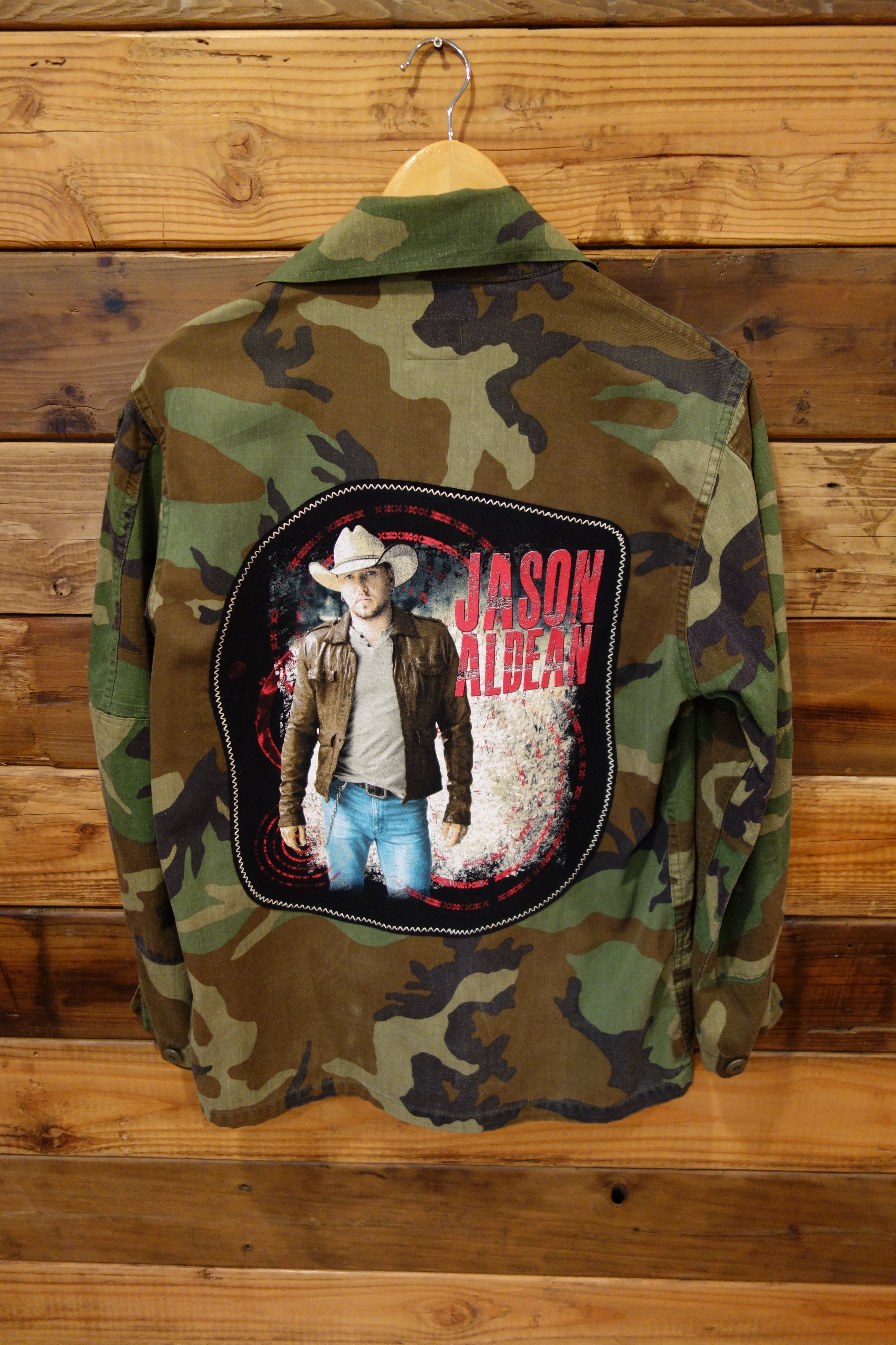 Jason Aldean concert tee one of a kind custom military camo jacket
