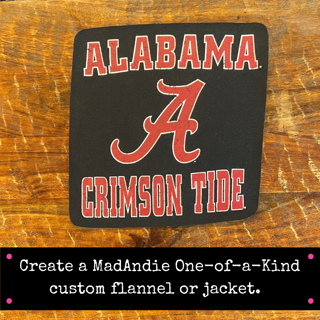 Customize university of Alabama Crimson Tide custom one of a kind shirt, jacket of flannel