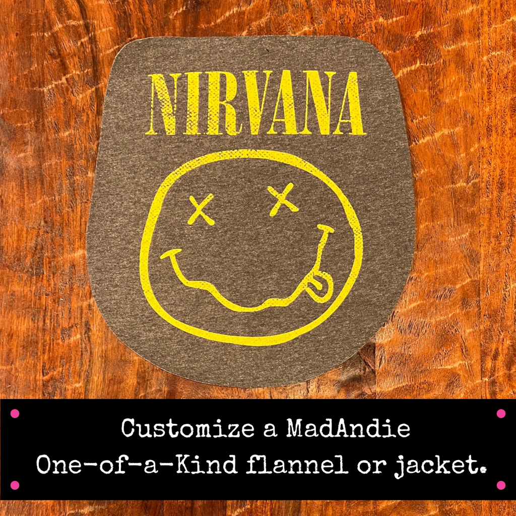 Nirvana band tee one of a kind custom men's or women's shirt, jacket or flannel