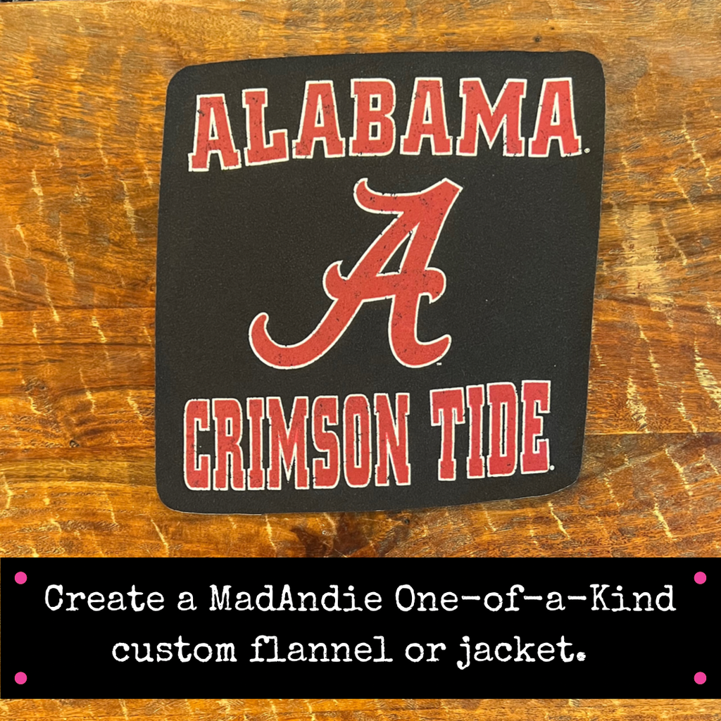Customize university of Alabama Crimson Tide custom one of a kind shirt, jacket of flannel