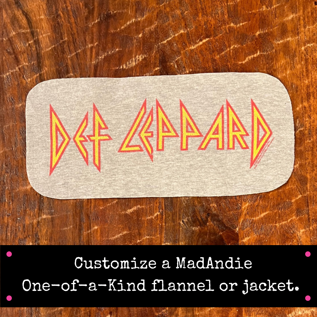 def leppard one of a kind madandie custom jacket, shirt or flannel 