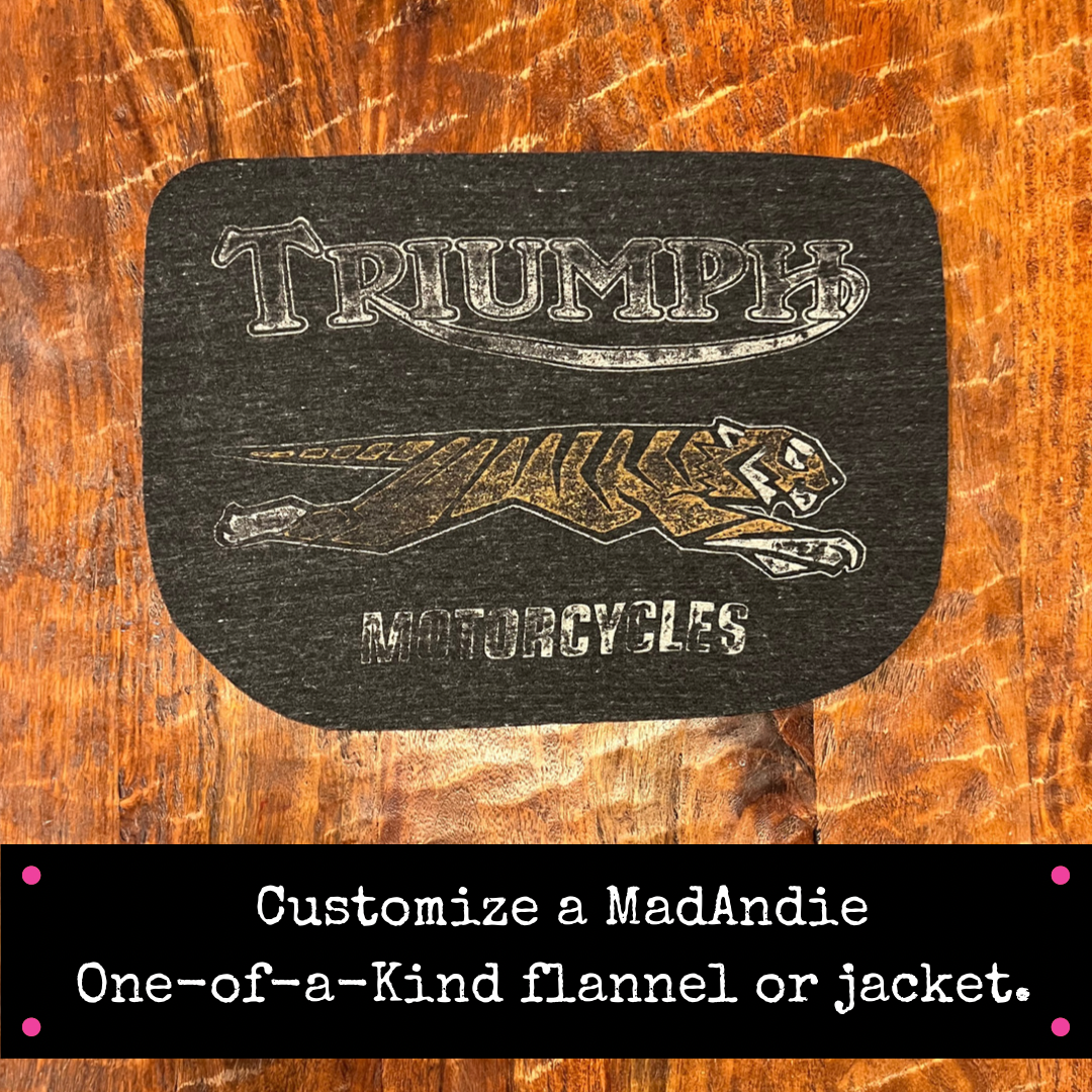 Triumph Motorcycles vintage one of a kind custom unisex shirt, jacket or flannel