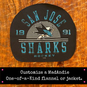 San Jose Sharks Hockey 1991 vintage tee for MadAndie custom one of a kind shirt, jacket, flannel