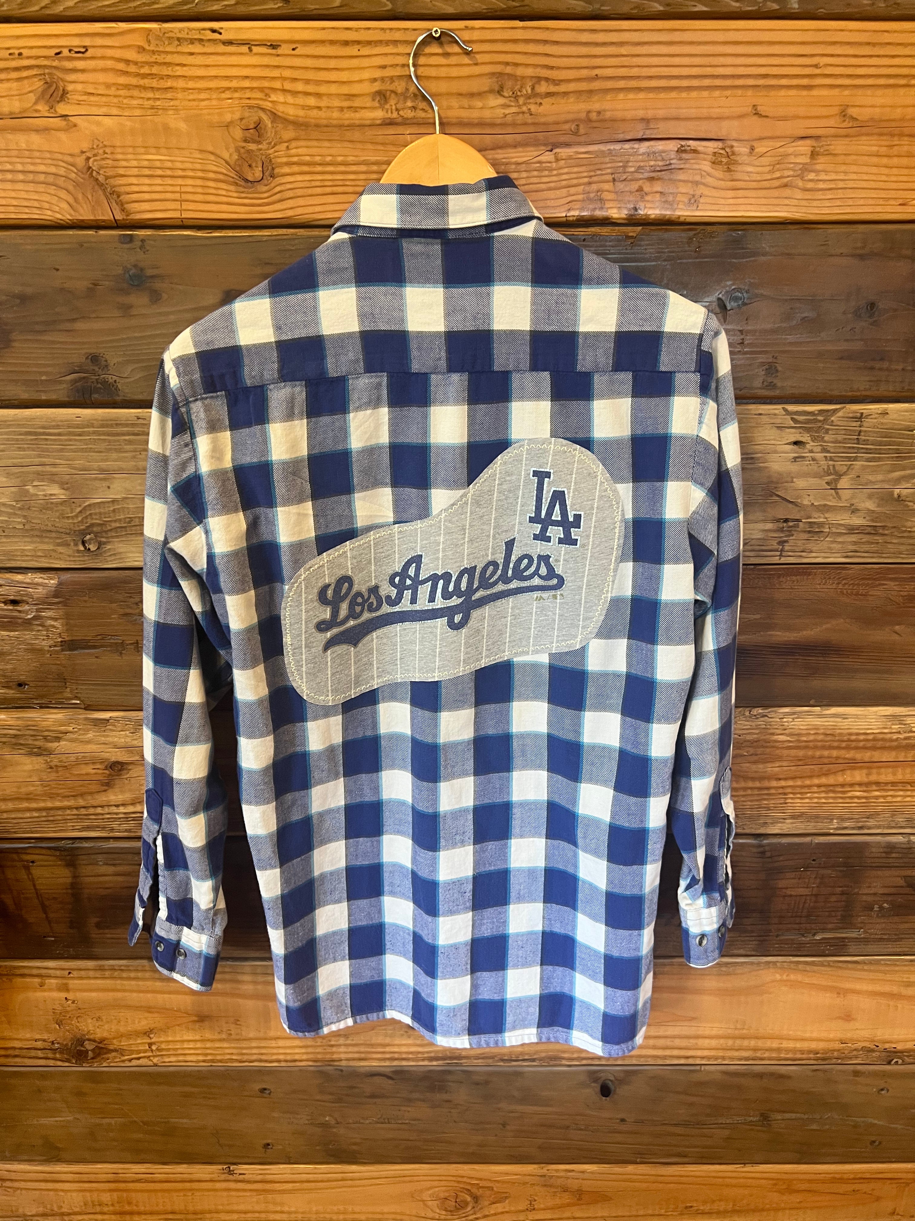 Los Angeles LA Dodgers one of a kind custom MadAndie Niel Martin vintage flannel