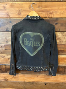 The Beatles one of a kind custom metal-studded Max Jeans black jean jacket