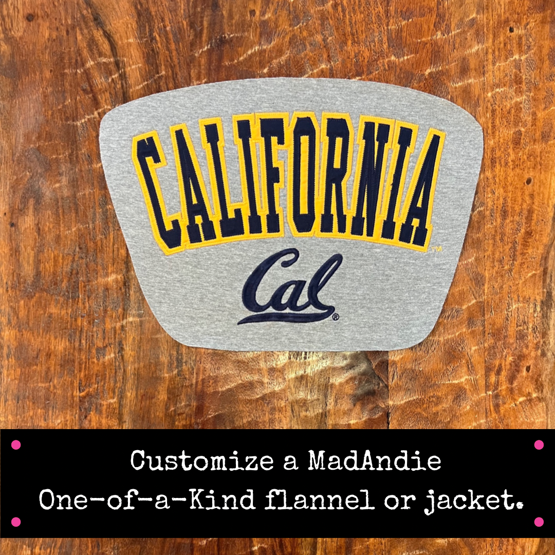 University of California, Cal Berkeley one of a kind custom men's or women's shirt, jacket, flannel