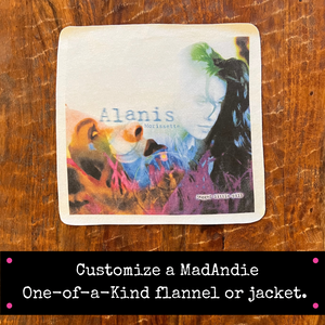 Alanis Morissette Jagged Little Pill vintage tee patch for MadAndie one-of-a-kind custom flannel or jacket 