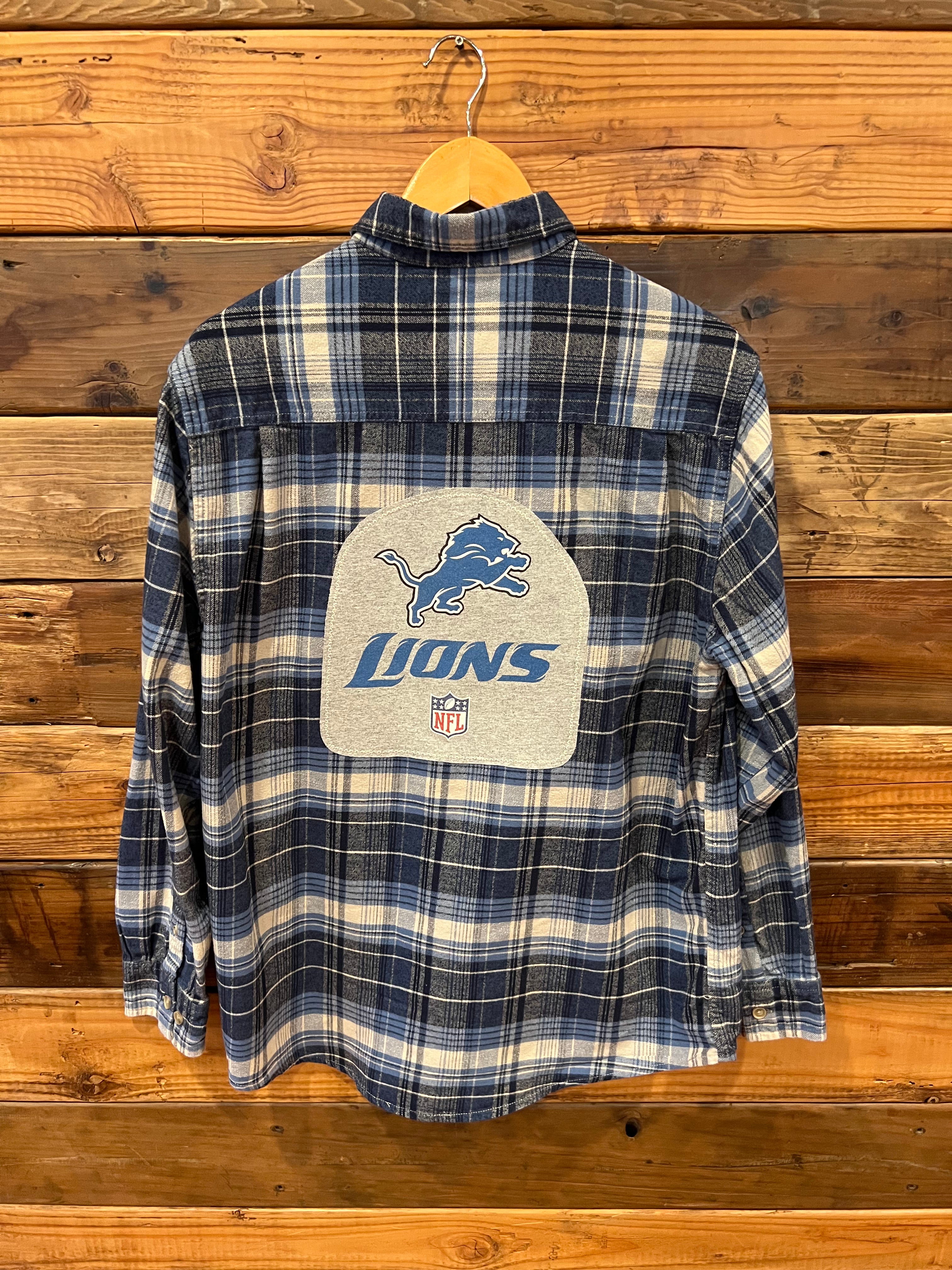 Detroit Lions NFL one of a kind custom vintage weatherproof flannel