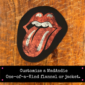 The Rolling Stones one of a kind custom jacket, shirt, flannel, men's or women's