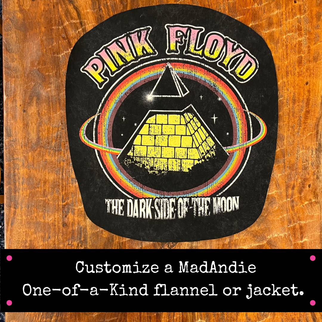 Pink Floyd Dark Side of the Moon band tee one of a kind custom men's or women's unisex shirt, jacket or flannel